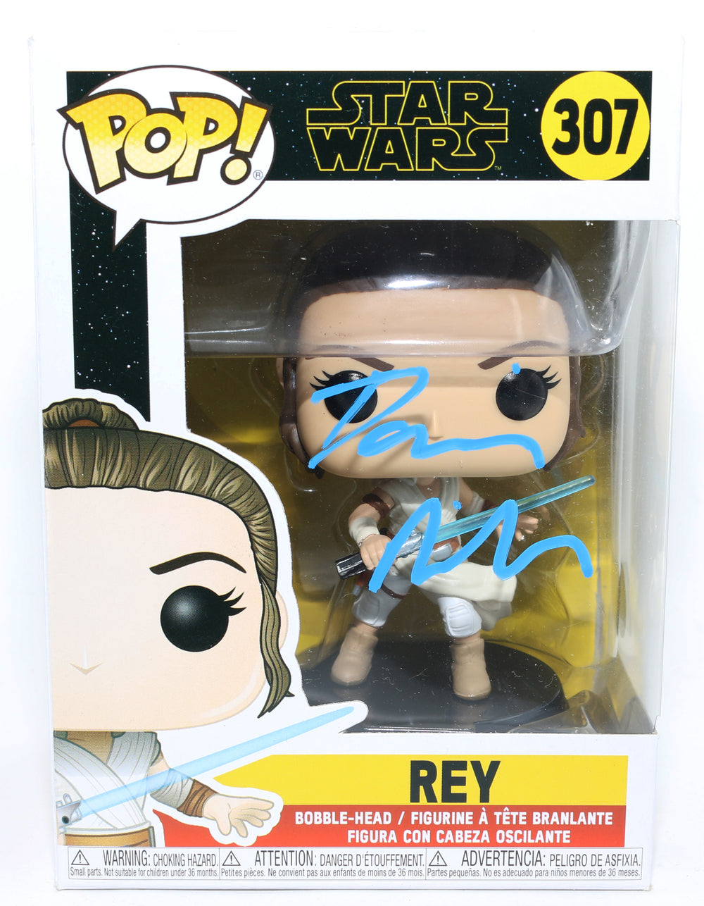 Daisy Ridley as Rey in Star Wars: The Rise of Skywalker (Beckett Witnessed) Signed POP! Funko #307