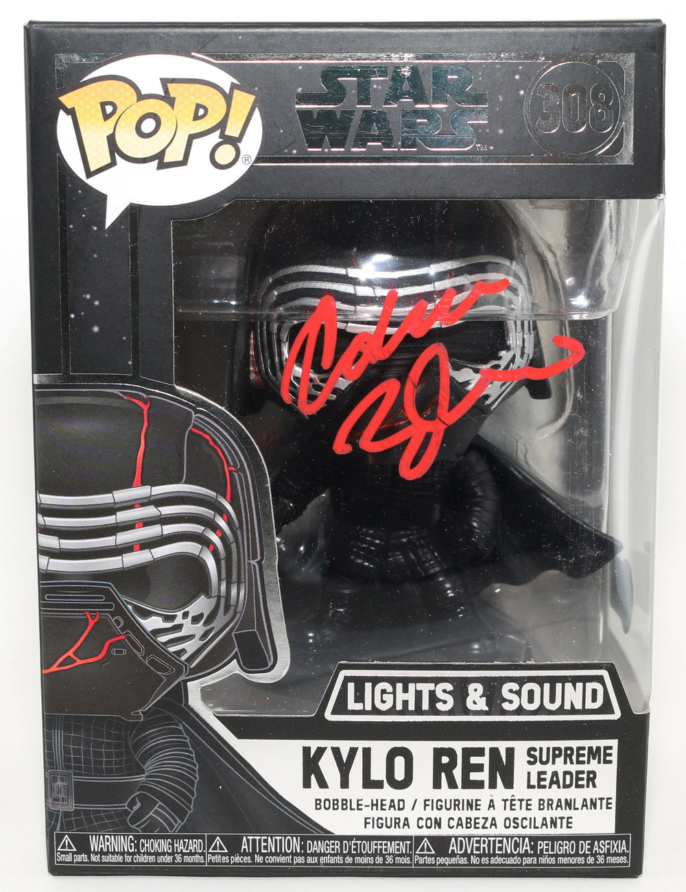 Adam Driver as Kylo Ren Supreme Leader in Star Wars: The Rise of Skywalker (Beckett Witnessed) Signed POP! Funko #308