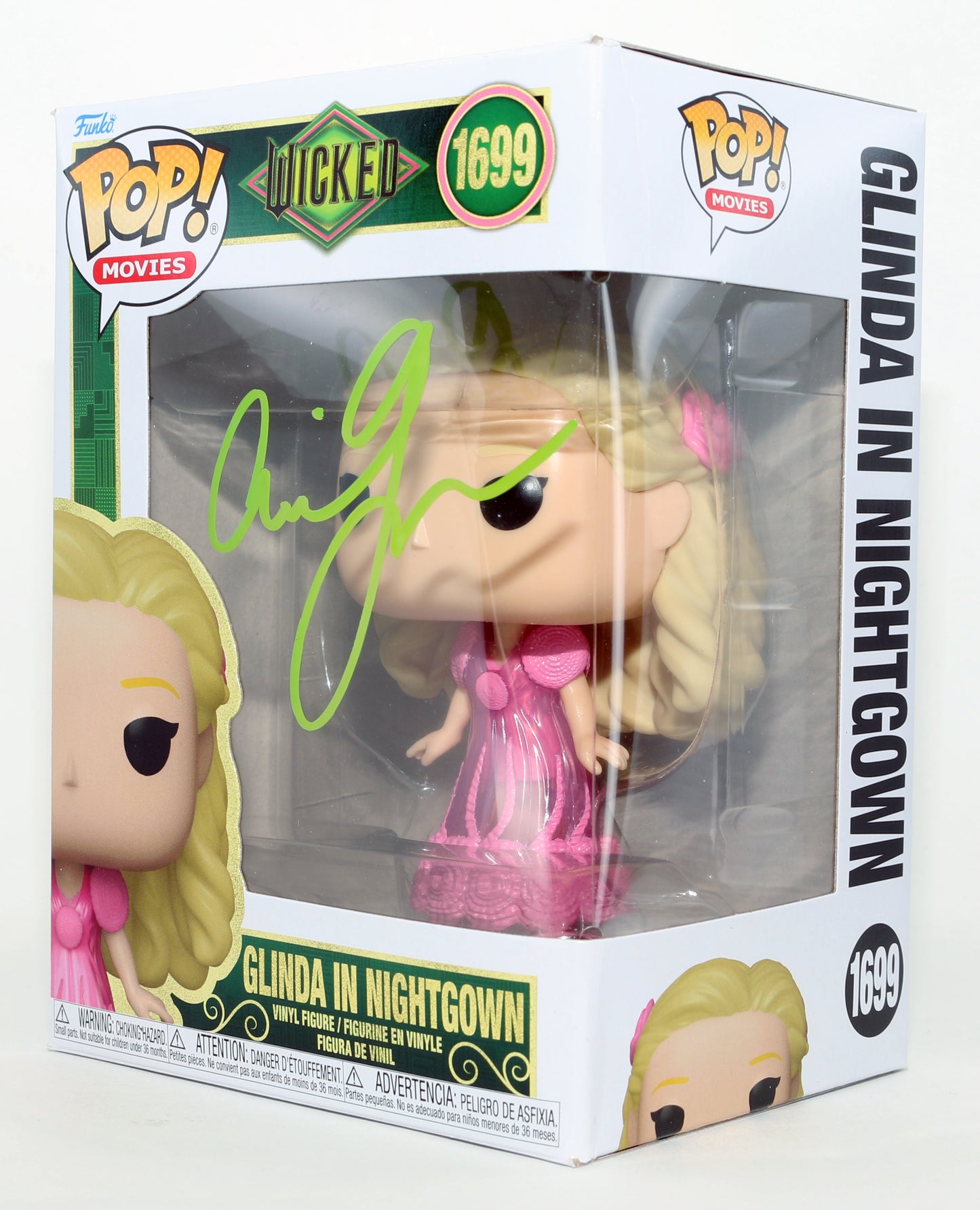 
                  
                    Ariana Grande as Glinda [Nightgown] in Wicked Signed Funko POP! #1699
                  
                