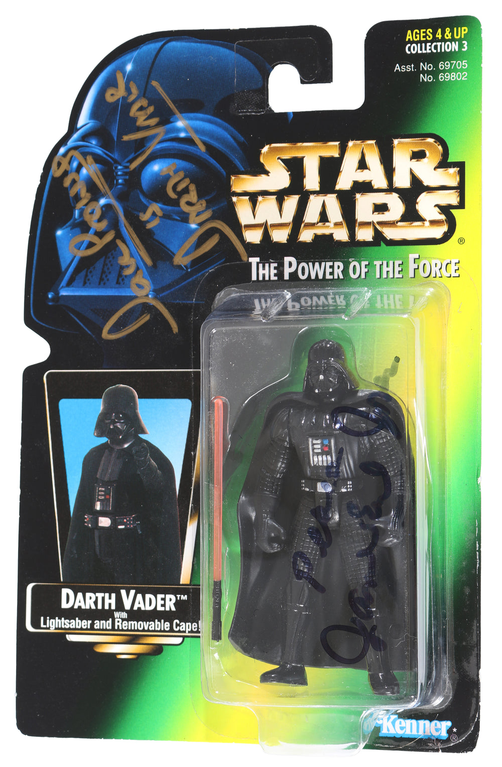 James Earl Jones & Dave Prowse as Darth Vader in Star Wars: A New Hope POTF Power of the Force Kenner Hasbro 1995 Signed Action Figure with Character Name