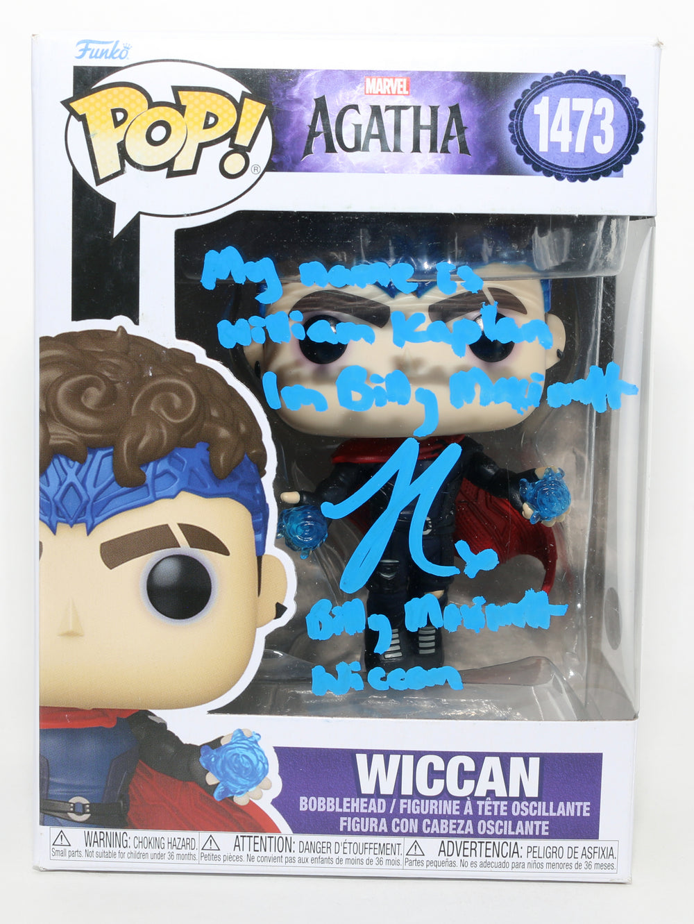 Joe Locke as Wiccan in Agatha All Along (JSA) Signed Funko POP! #1473 with Character Name & Quote