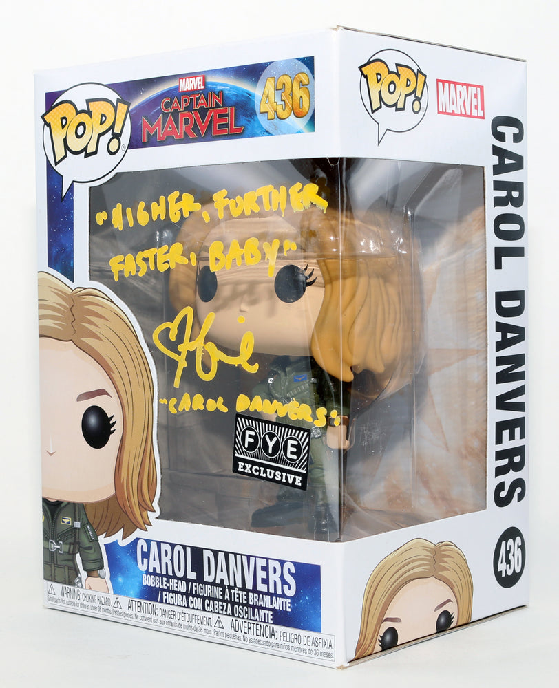 
                  
                    Brie Larson as Carol Danvers / Captain Marvel in Captain Marvel F.Y.E. Exclusive Signed Funko POP! #436 with Character Name & Quote
                  
                