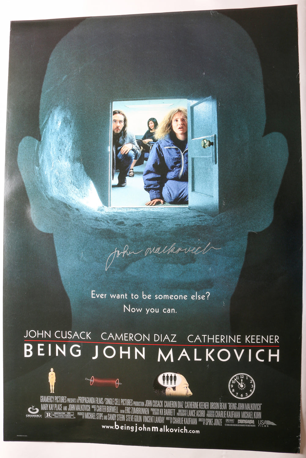 Being John Malkovich 27x40 Double Sided Poster Signed by John Malkovich