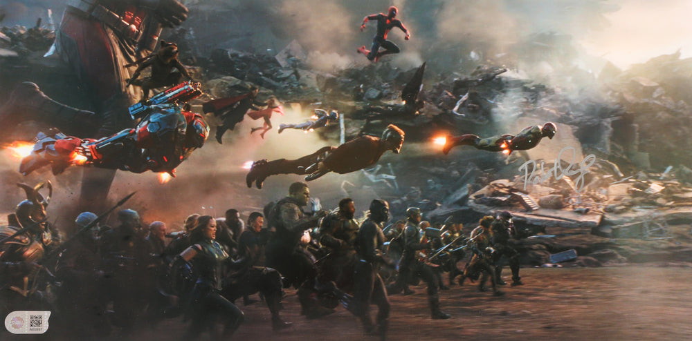Robert Downey Jr. as Iron Man in the Climatic Battle of Avengers: Endgame (SWAU) Signed 10x20 Photo