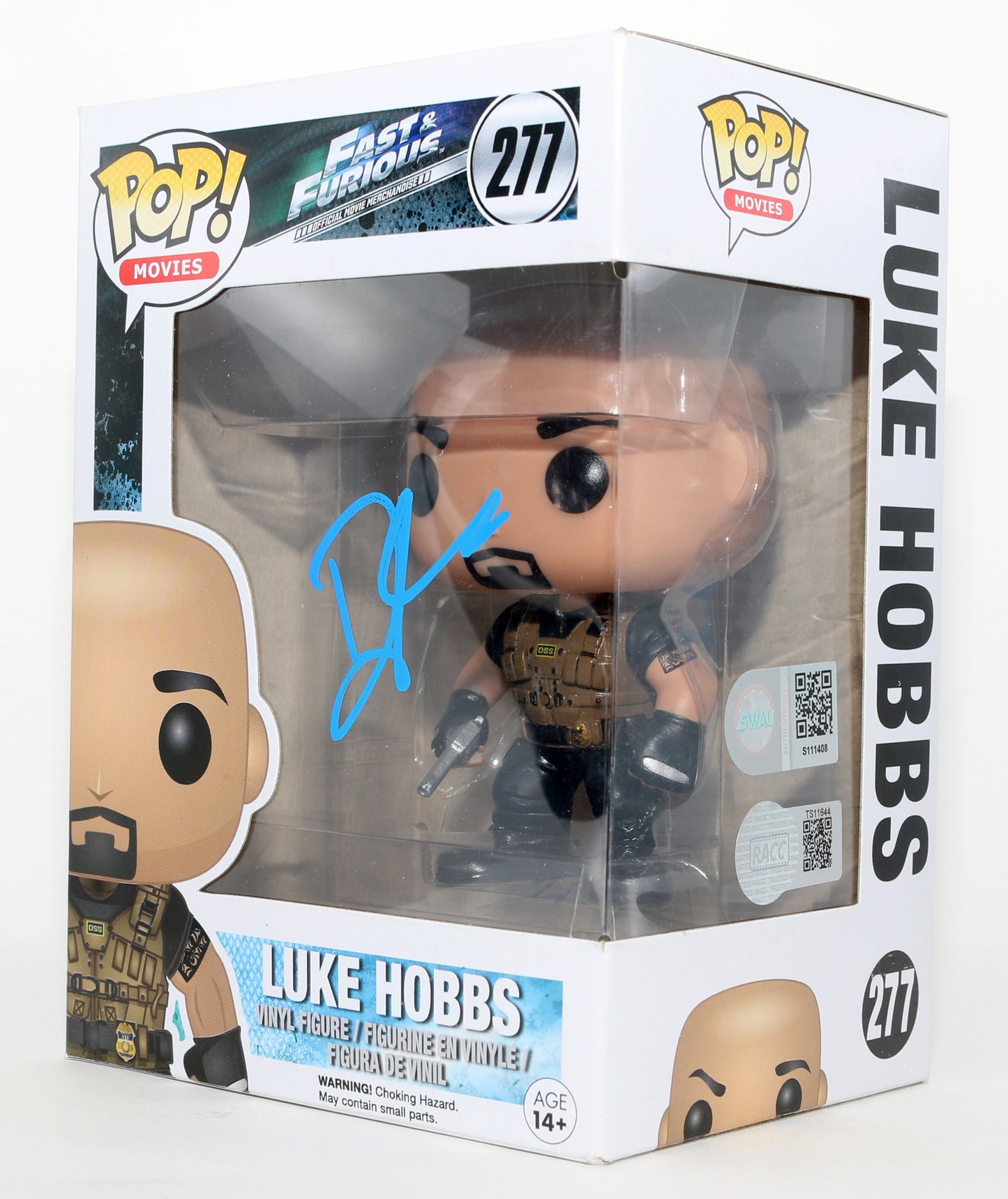 
                  
                    Dwayne 'The Rock' Johnson as Luke Hobbs in Fast & Furious RACC (SWAU) Signed Funko POP! #277
                  
                