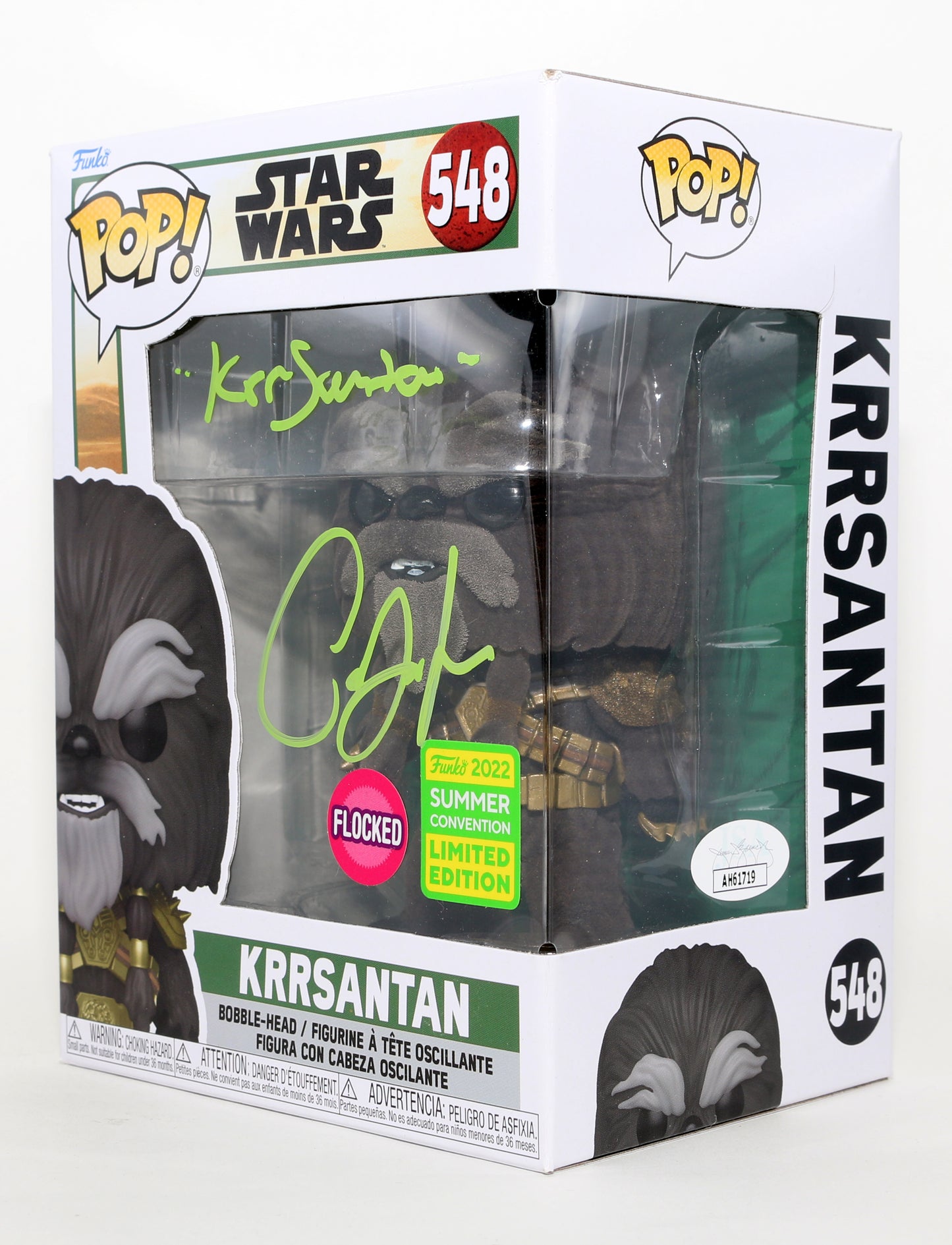 
                  
                    Carey Jones as Krrsantan in Star Wars: The Book of Boba Fett Flocked 2022 Summer Limited Edition Exclsuive (JSA) Signed Funko POP! #548 with Character Name
                  
                