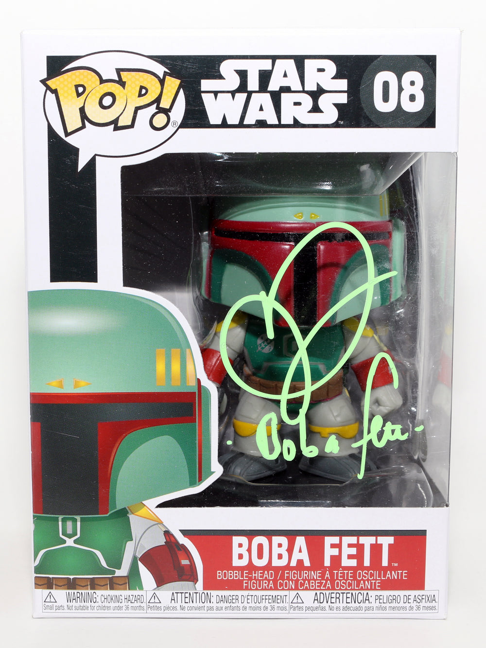 Daniel Logan as Young Boba Fett in Star Wars Episode II: Attack of the Clones (JSA) Signed Funko POP! #08 with Character Name