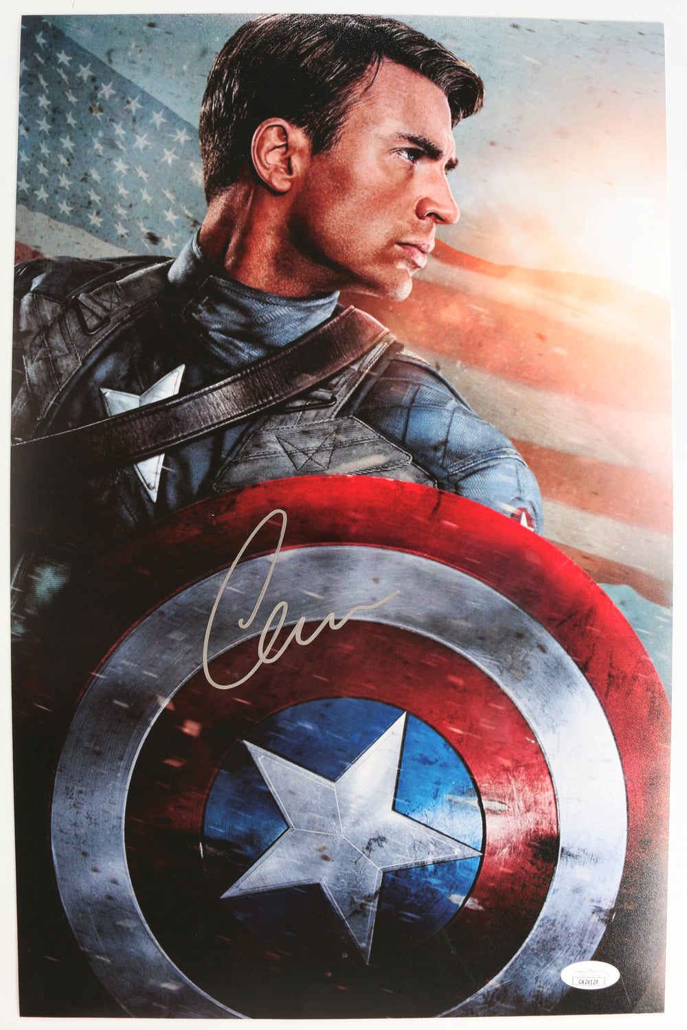 Chris Evans as Captain America in Captain America: The First Avenger (JSA) Signed 11x17 Photo