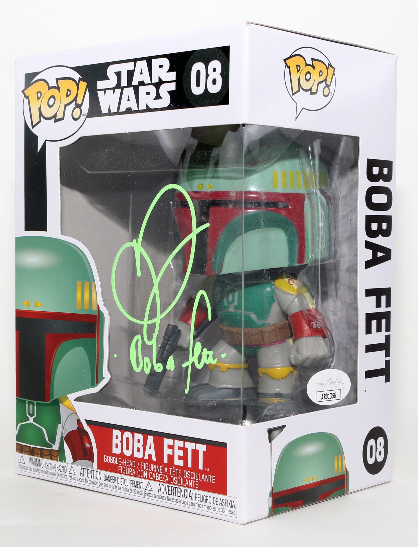 
                  
                    Daniel Logan as Young Boba Fett in Star Wars Episode II: Attack of the Clones (JSA) Signed Funko POP! #08 with Character Name
                  
                