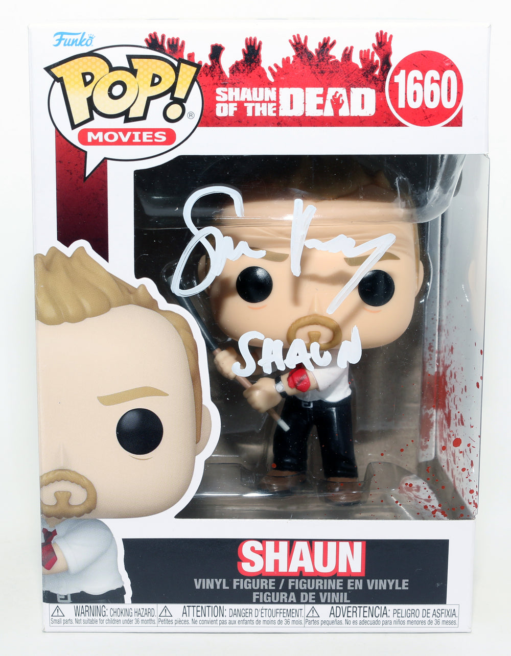 Simon Pegg as Shaun in Shaun of the Dead (JSA) Signed Funko POP! #1660 with Character Name