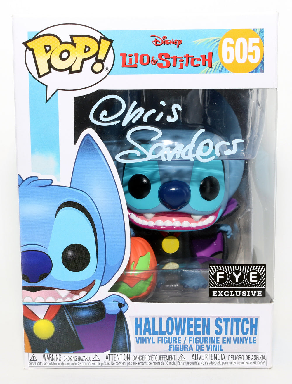 Chris Sanders as Stitch in Lilo & Stitch FYE Exclusive (JSA) Signed Funko POP! #605