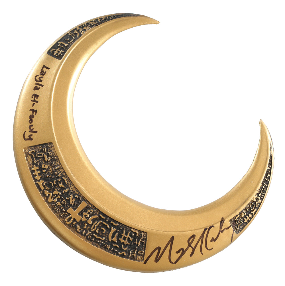 Moon Knight Prop Replica Crescent Blade (JSA) Signed by May Calamawy with Layla El-Faouly Character Name