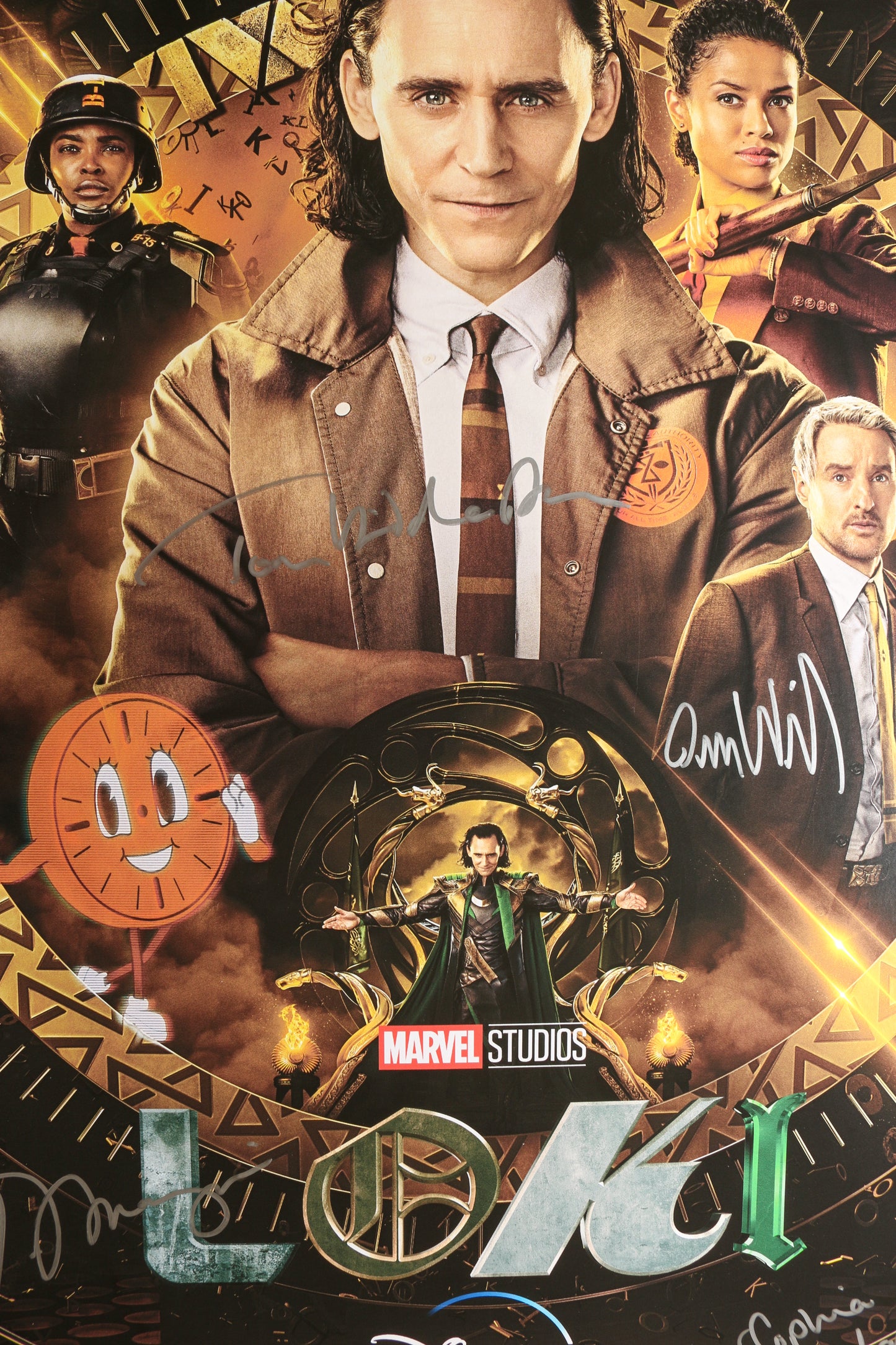 
                  
                    Loki 22x33.5 Poster (SWAU) Cast Signed by Tom Hiddleston, Owen Wilson, Sophia Di Martino, & Jonathan Majors
                  
                