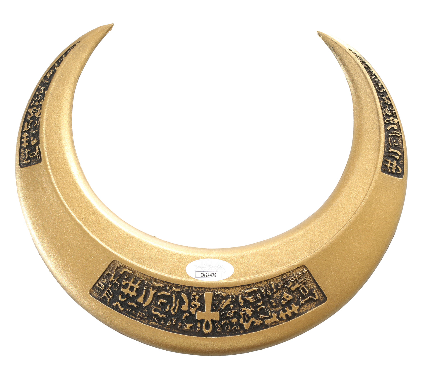 
                  
                    Moon Knight Prop Replica Crescent Blade (JSA) Signed by May Calamawy with Layla El-Faouly Character Name
                  
                