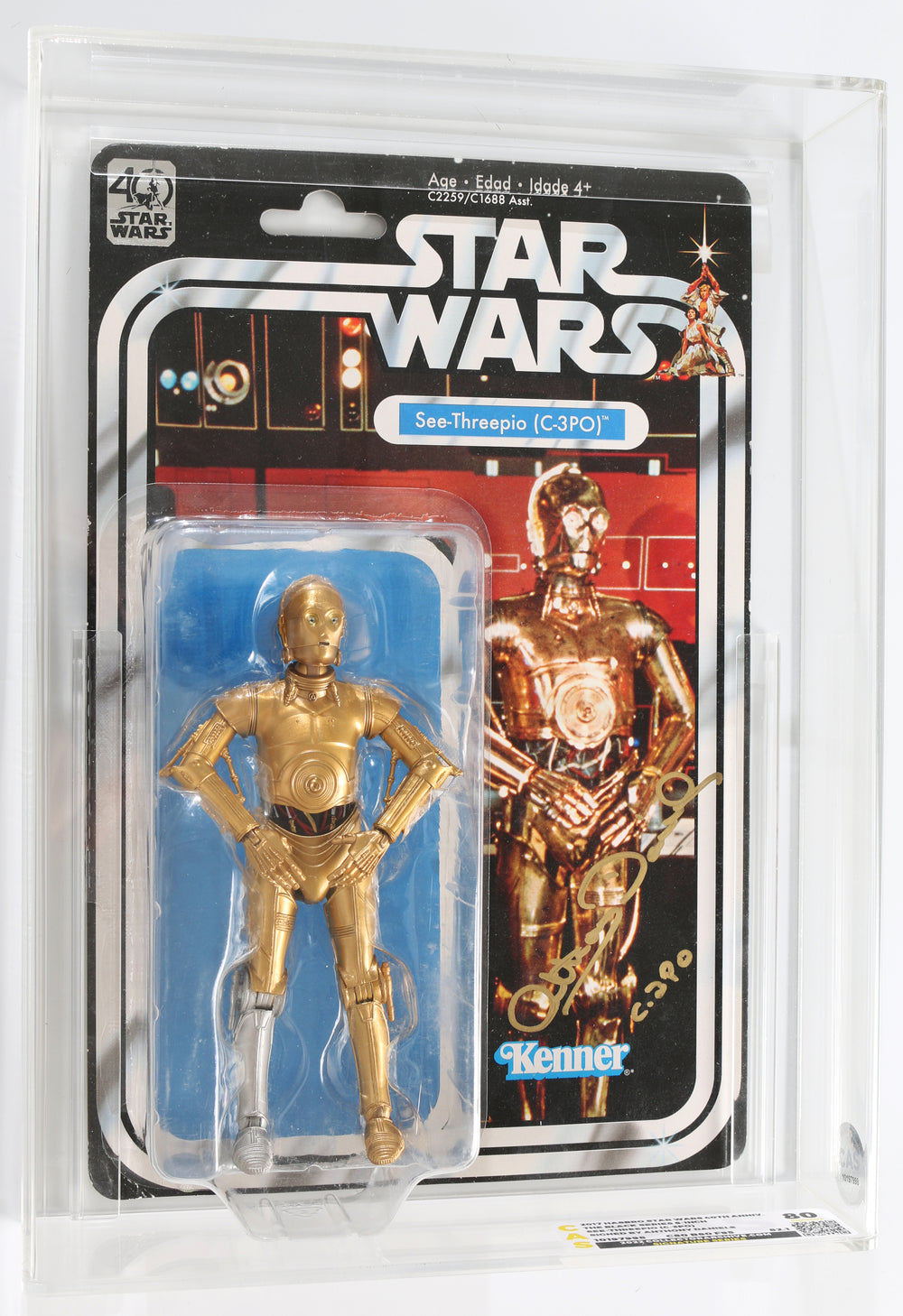Anthony Daniels as C-3PO in Star Wars: A New Hope (CAS) Signed 2017 Hasbro 40th Anniversary The Black Series 6-Inch Action Figure with Character Name
