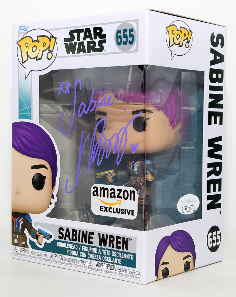 
                  
                    Natasha Liu Bordizzo as Sabine Wren in Star Wars: Ahsoka Amazon Exclusive (JSA) Signed Funko POP! #655 with Character Name
                  
                