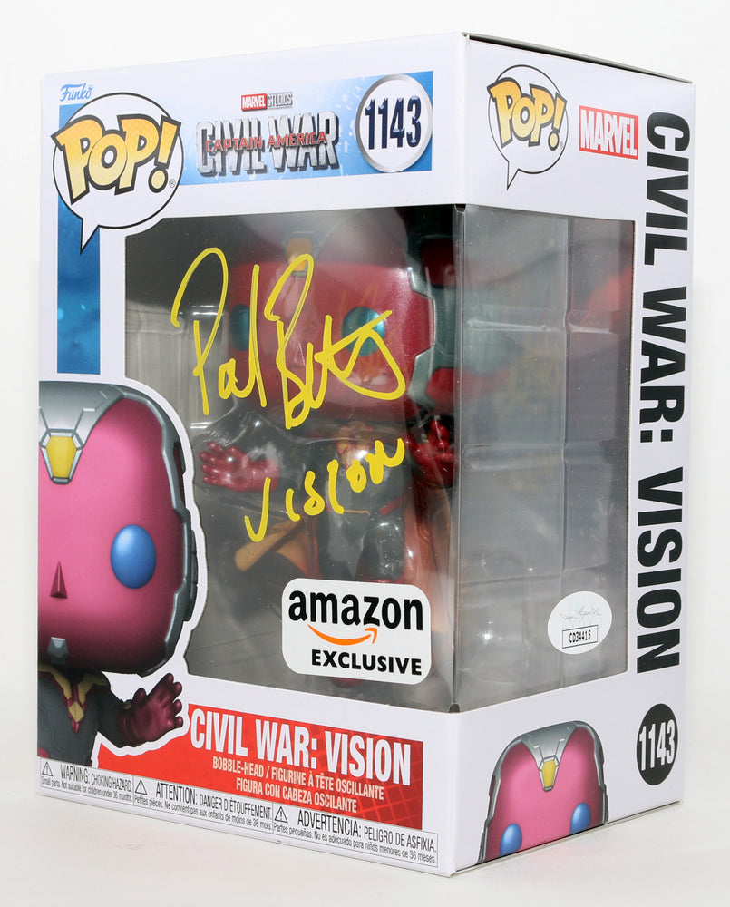 
                  
                    Paul Bettany as Vision in Captain America: Civil War Amazon Exclusive (JSA) Signed Funko POP! #1143 with Character Name
                  
                