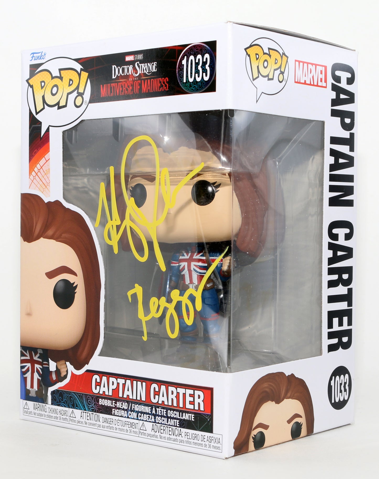 
                  
                    Hayley Atwell as Captain Carter in Doctor Strange in the Multiverse of Madness Signed Funko POP! #1033 with Character Name
                  
                