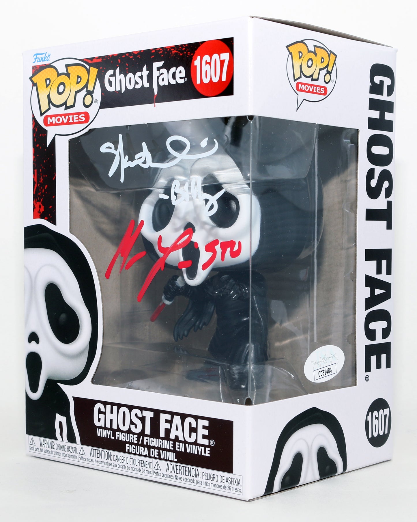 
                  
                    Skeet Ulrich as Billy Loomis & Matthew Lillard as Stu Macher in Scream (JSA) Signed Funko POP! #1607 with Character Names
                  
                