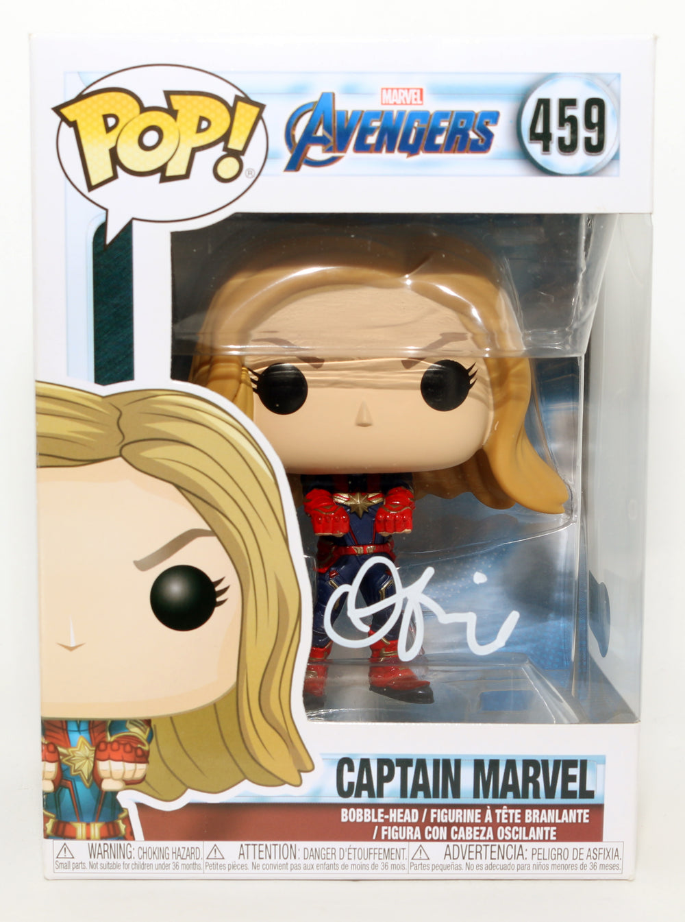 Brie Larson as Carol Danvers / Captain Marvel in Avengers: Endgame (Beckett) Signed Funko POP! #459