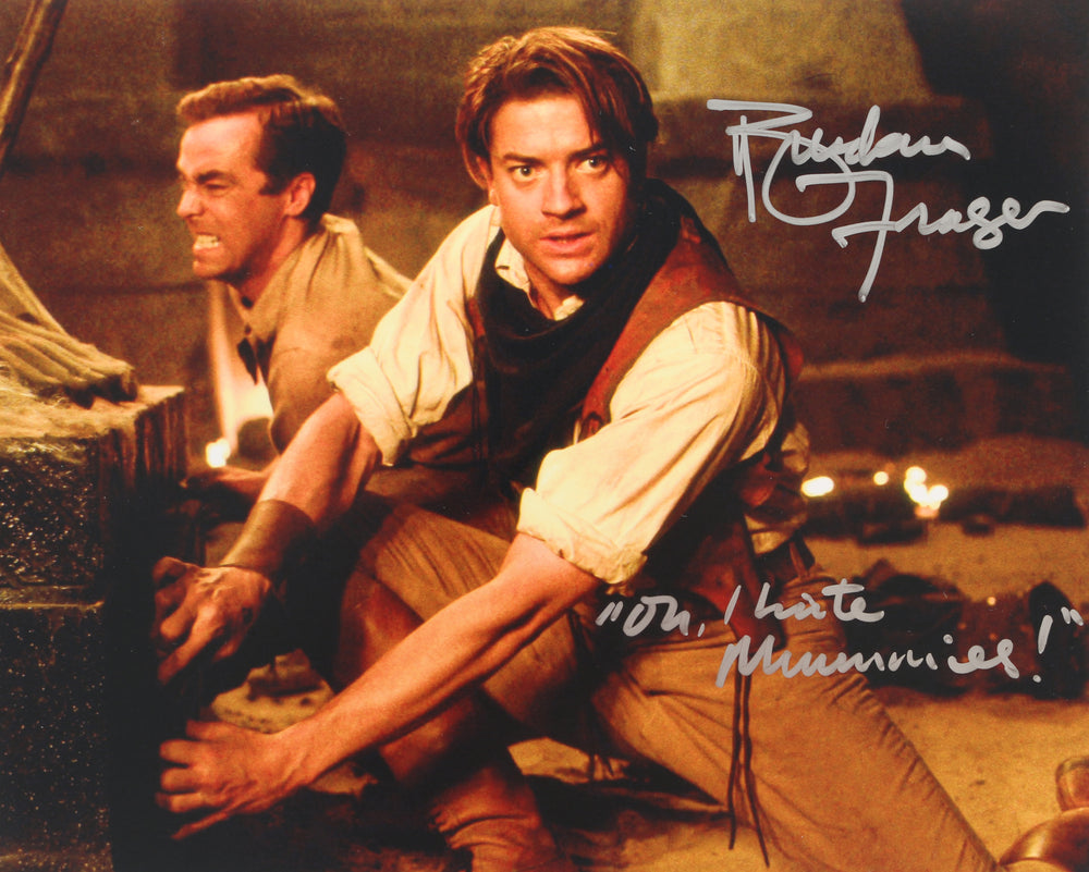 Brendan Fraser as Rick O'Connell in The Mummy (Official Pix) Signed 8x10 Photo with Quote