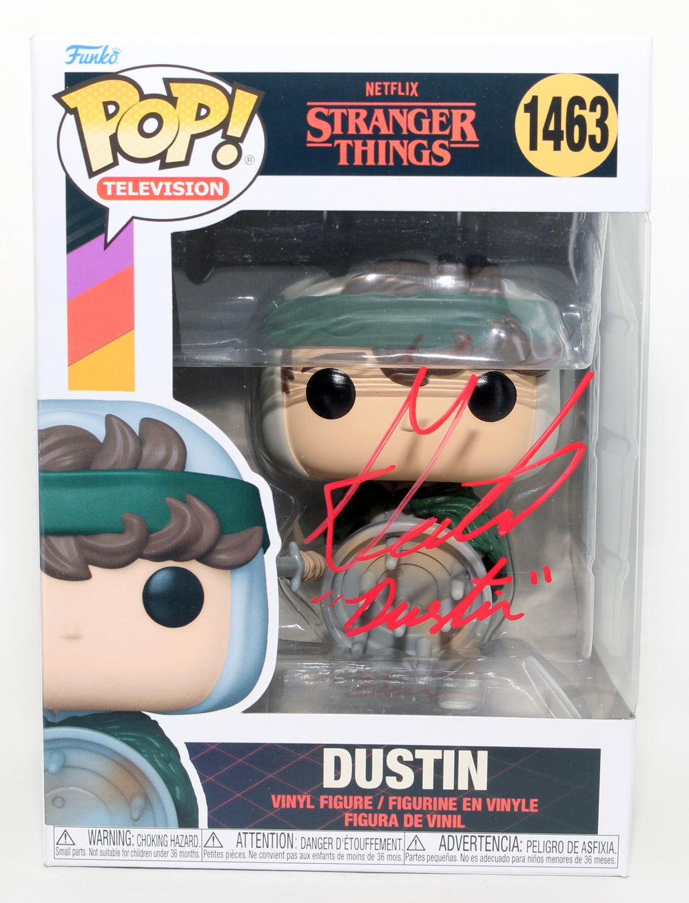 Gaten Matarazzo as Dustin Henderson in Stranger Things Signed Funko POP! #1463 with Character Name