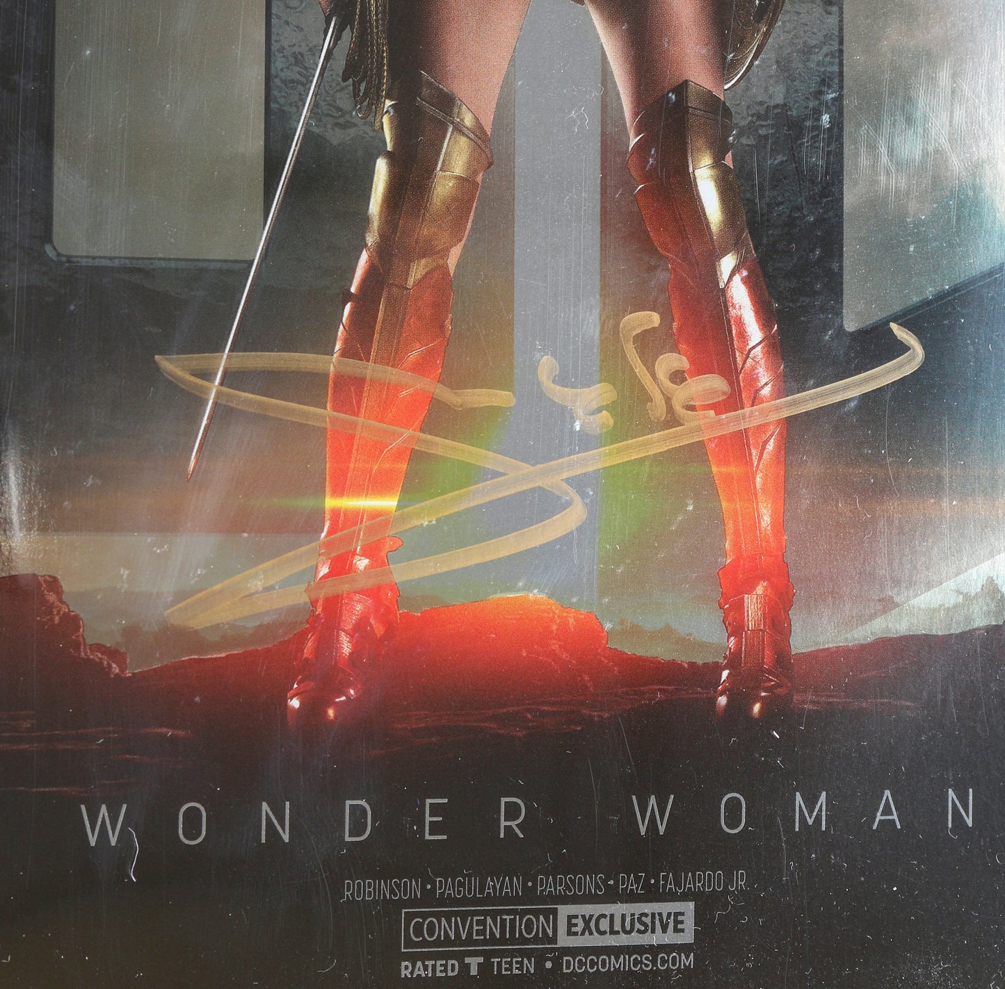 
                  
                    Wonder Woman #31 - Signed by Gal Gadot - Photo Foil Cover (CGC Signature Series 9.8) 2017
                  
                