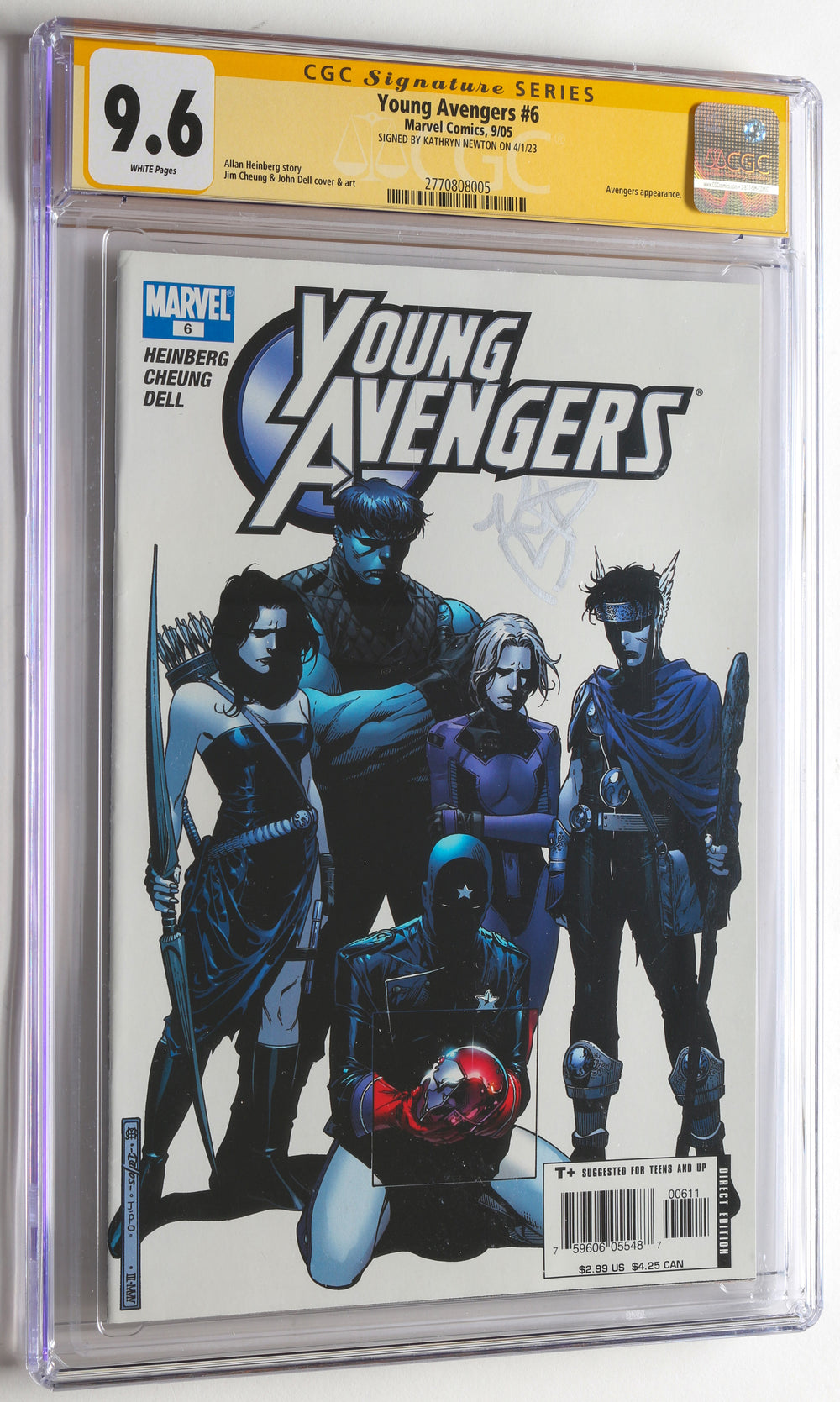 Young Avengers #6 - Signed by Kathryn Newton (CGC Signature Series 9.6) 2005