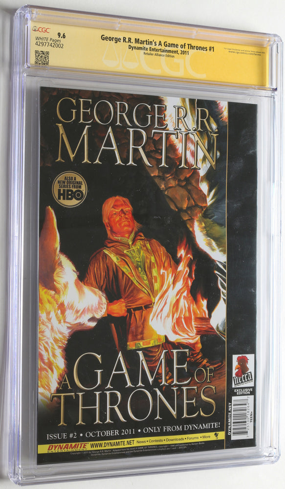 
                  
                    George R. R. Martin's A Game of Thrones - Signed by Emilia Clarke & Kit Harington (CGC Signature Series 9.6) 2011
                  
                