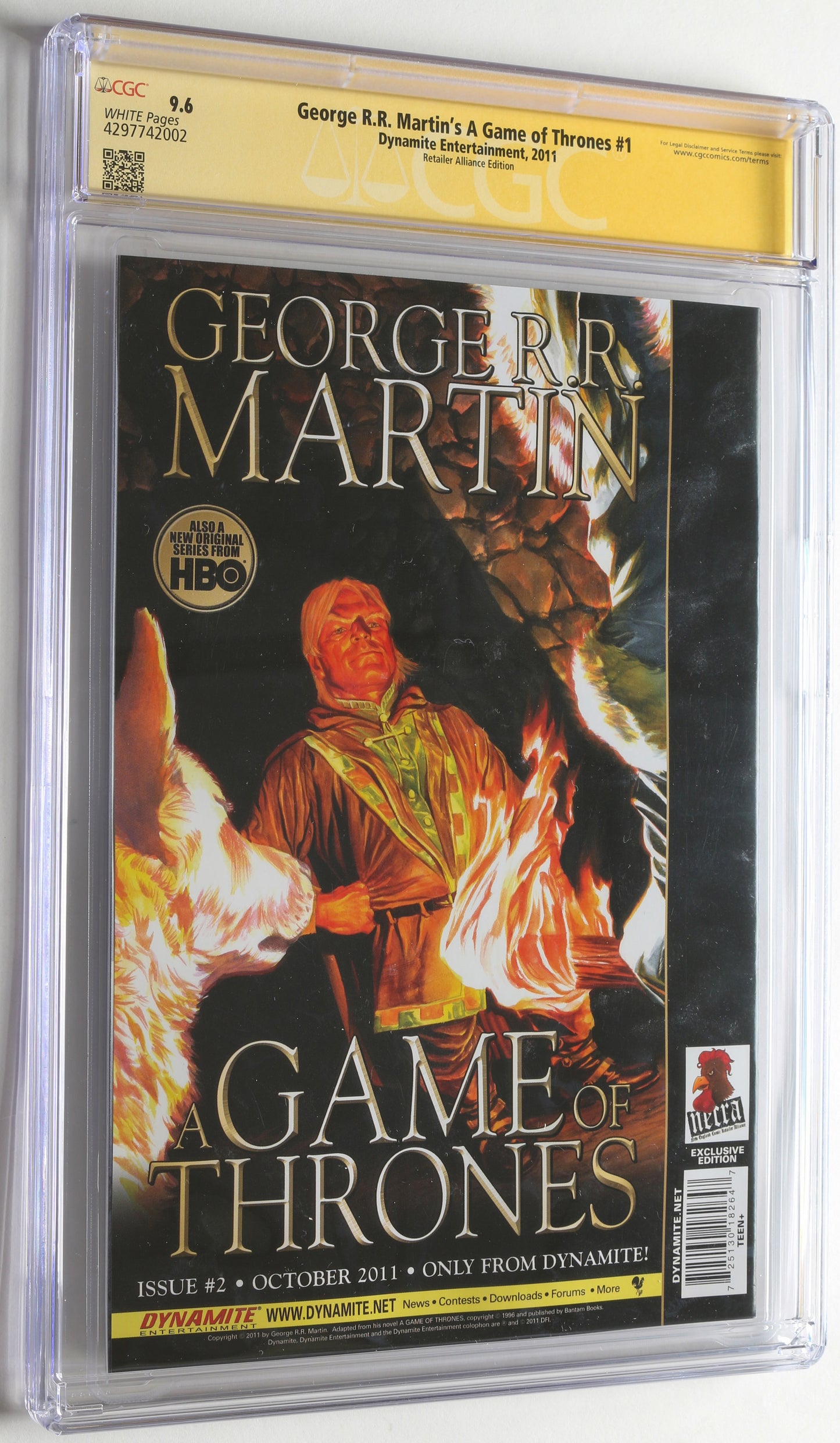 
                  
                    George R. R. Martin's A Game of Thrones - Signed by Emilia Clarke & Kit Harington (CGC Signature Series 9.6) 2011
                  
                