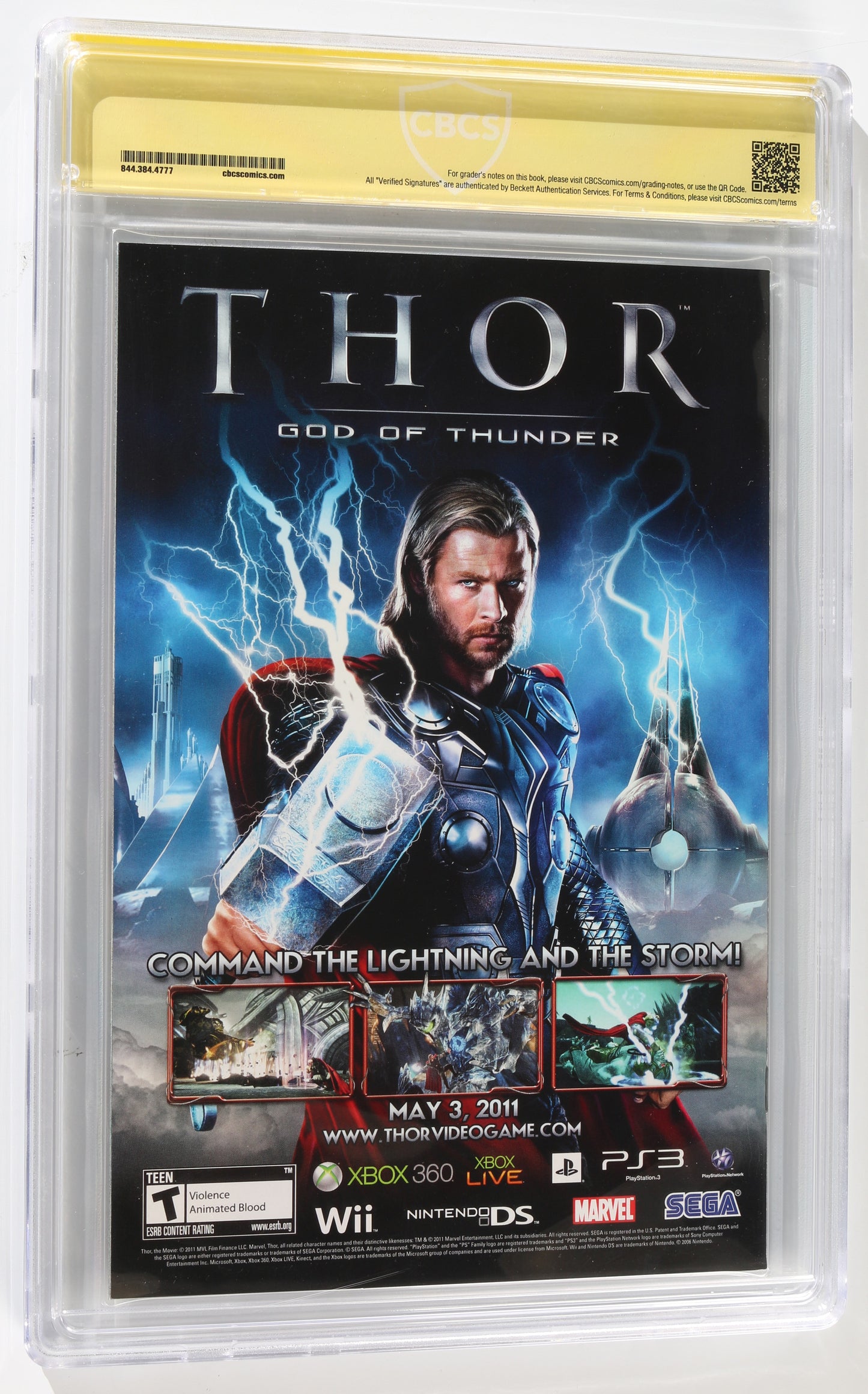 
                  
                    Mighty Thor #1 - Signed by Chris Hemsworth (CBCS Authentic Signature Program) 2011
                  
                