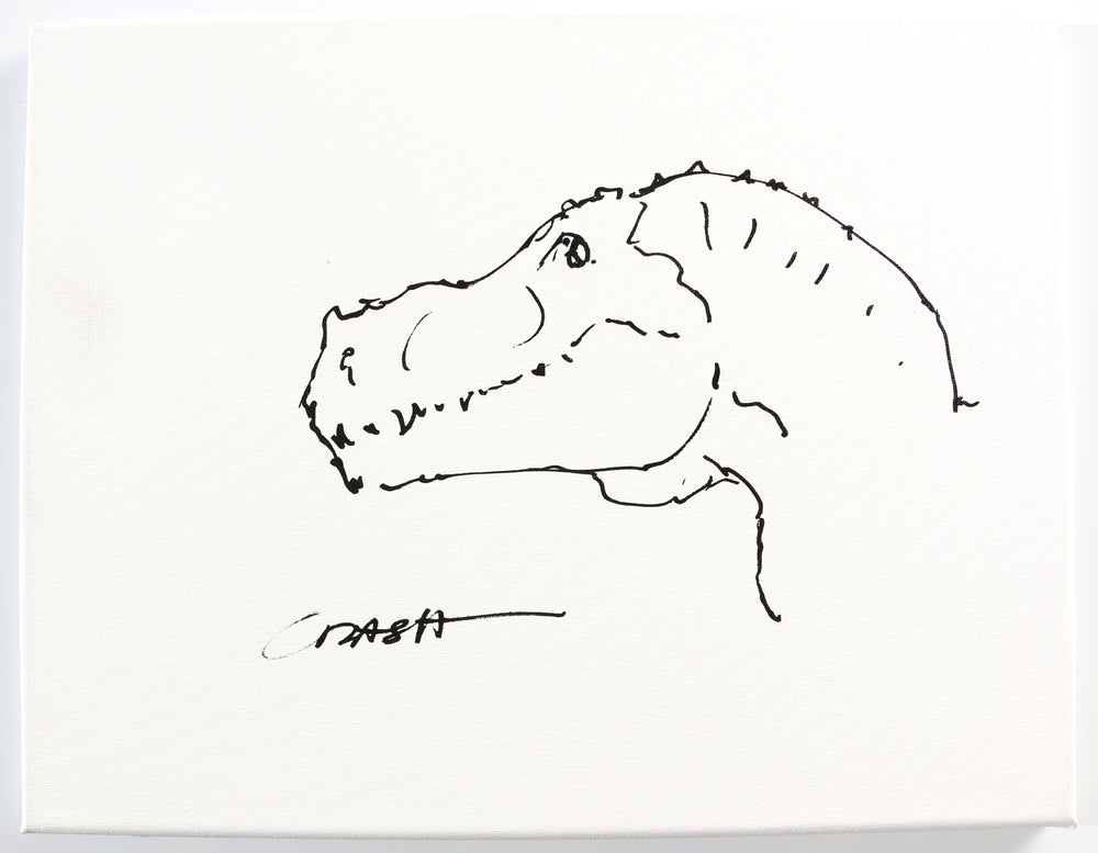 T-Rex from Jurassic Park Original Artwork Sketch on 11x14 Canvas by Concept Artist for the Movie: Mark 