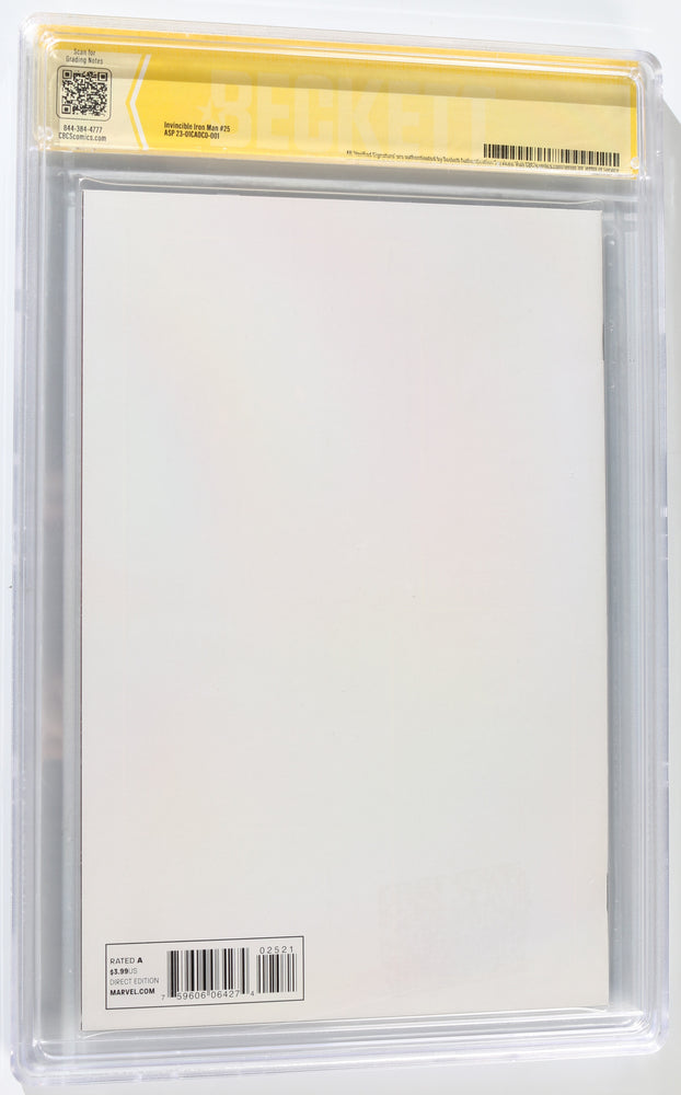 
                  
                    Invincible Iron Man #25 - Signed by Robert Downey Jr. (CBCS Authentic Signature Program) 2010
                  
                