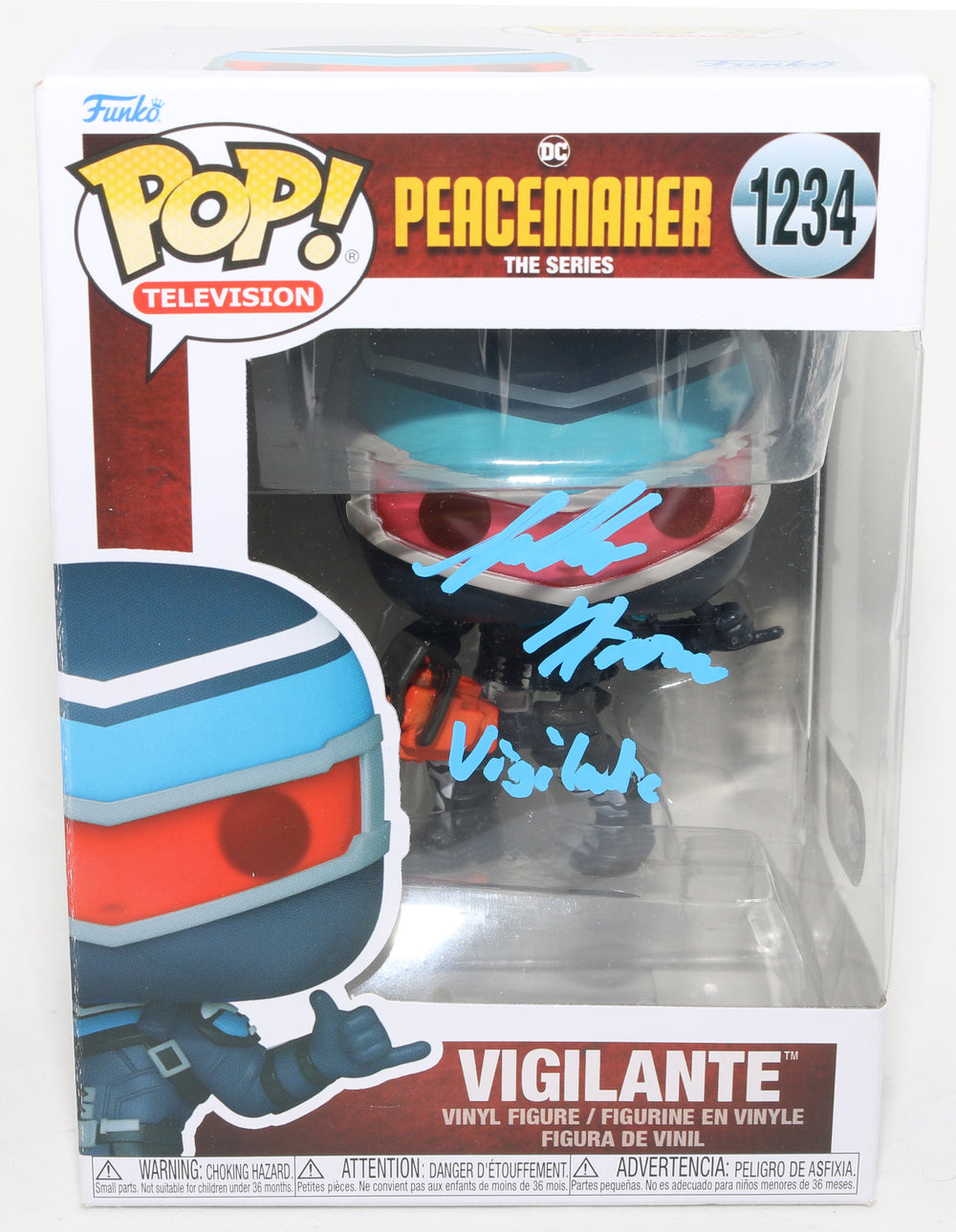 Freddie Stroma as Vigilante in Peacemaker (SWAU) Signed Funko POP! #1234 with Character Name