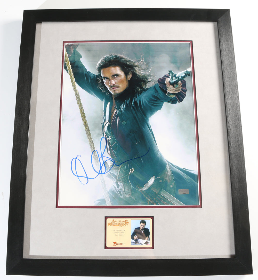Orlando Bloom as Will Turner in Pirates of the Caribbean: The Curse of the Black Pearl (Celebrity Authentics) Signed & Framed 11x14 Photo