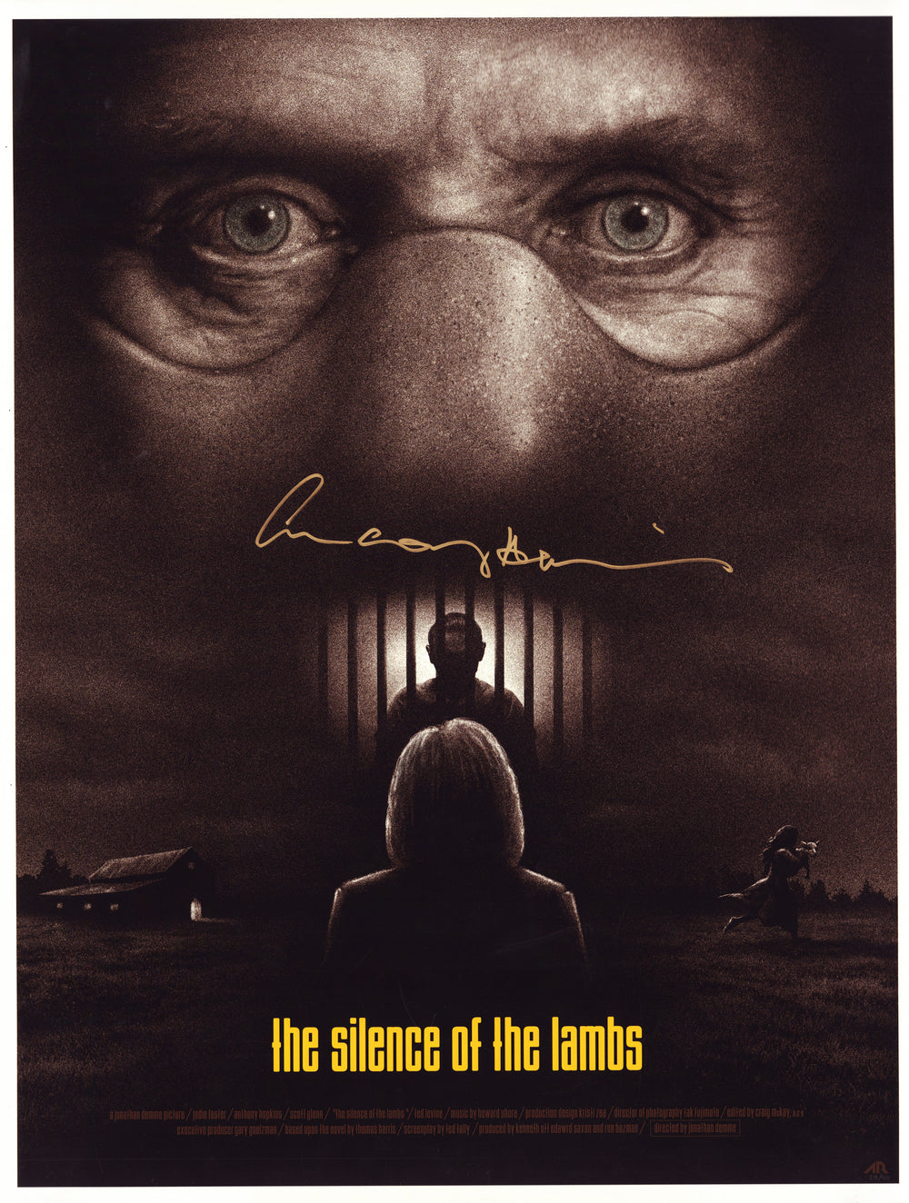 Anthony Hopkins as Hannibal Lecter The Silence of the Lambs (SWAU) Signed 18x24 Limited Edition #29/40 Adam Rabalais Art Print