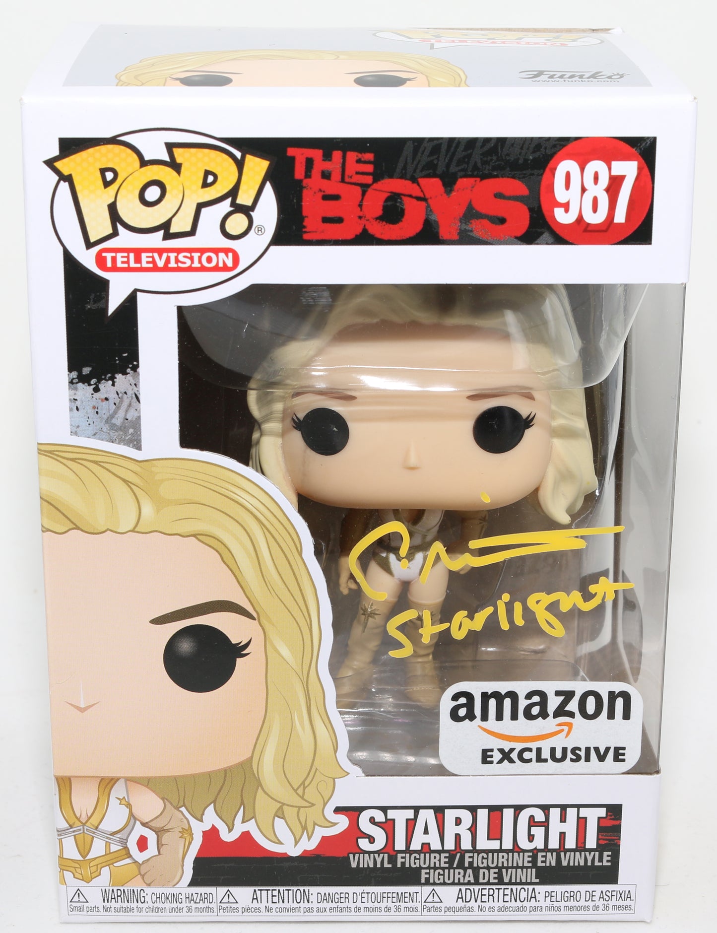 Signed outlet Funko Pop #987 - Amazon _ The Boys _ Starlight - Erin Moriarty + COA