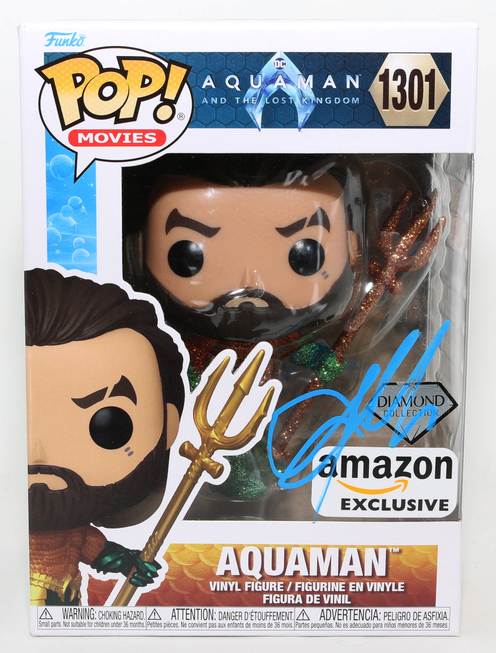 Jason Momoa as Aquaman in Aquaman and the Lost Kingdom Diamond Amazon Exclusive (Beckett) Signed Funko POP! #1301