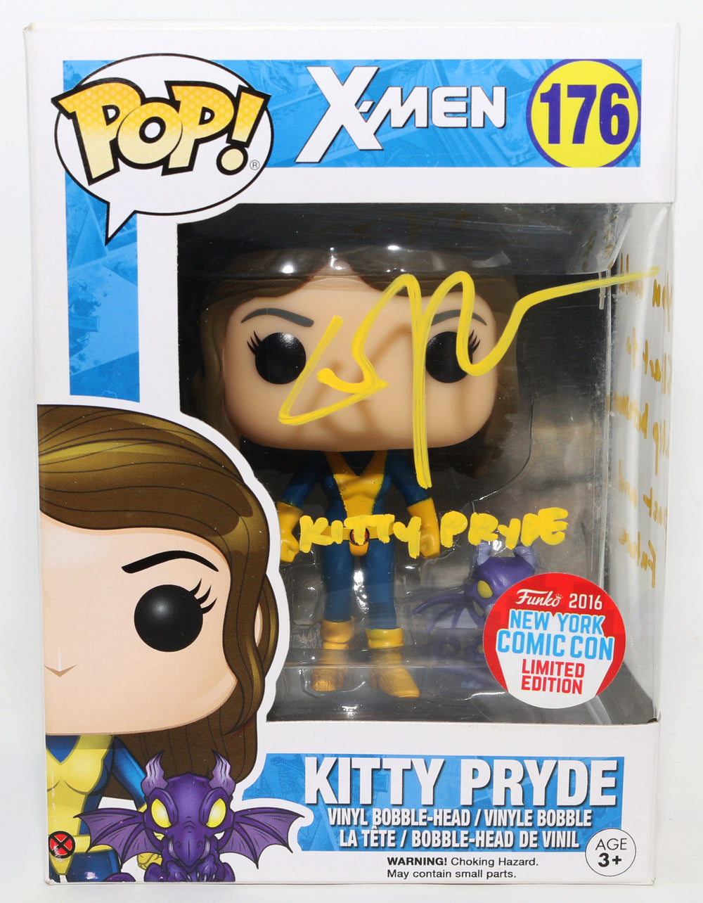 Elliot / Ellen Page as Kitty Pryde in X-Men 2016 NYCC Exclusive Signed Funko POP! #176 with Character Name & Quote