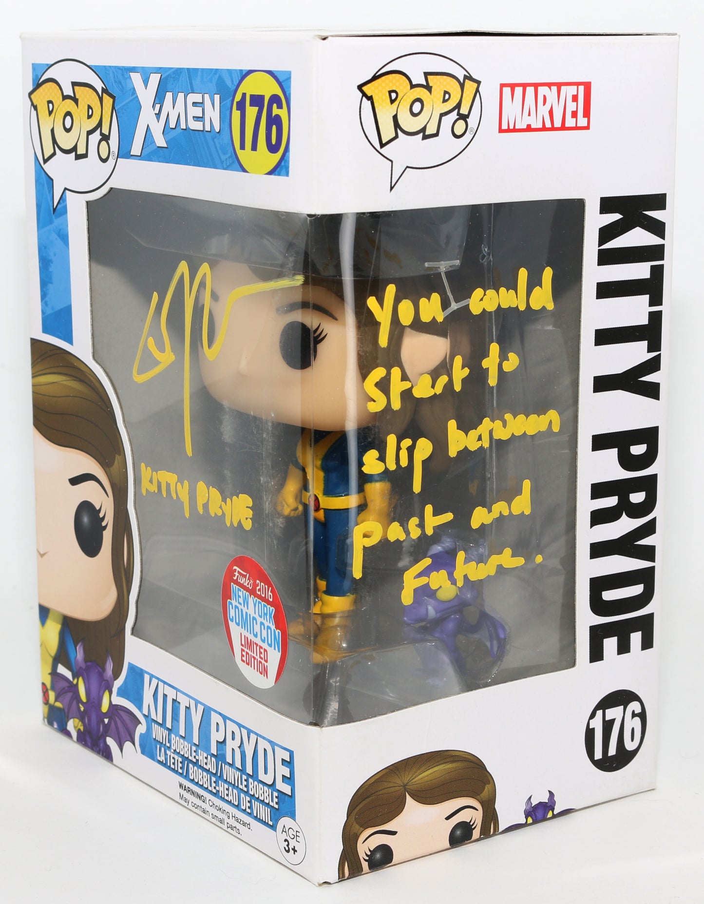 
                  
                    Elliot / Ellen Page as Kitty Pryde in X-Men 2016 NYCC Exclusive Signed Funko POP! #176 with Character Name & Quote
                  
                