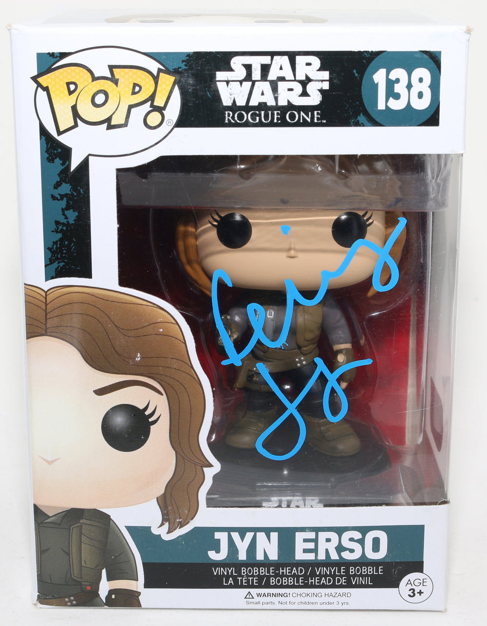 Felicity Jones as Jyn Erso in Rogue One: A Star Wars Story (SWAU) Signed Funko POP!