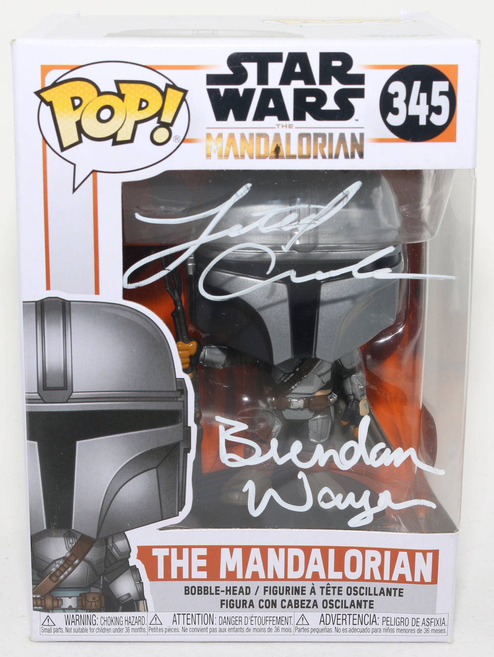 Lateef Crowder and Brendan Wayne as The Mandalorian in Star Wars: The Mandalorian (SWAU) Signed POP! Funko #345