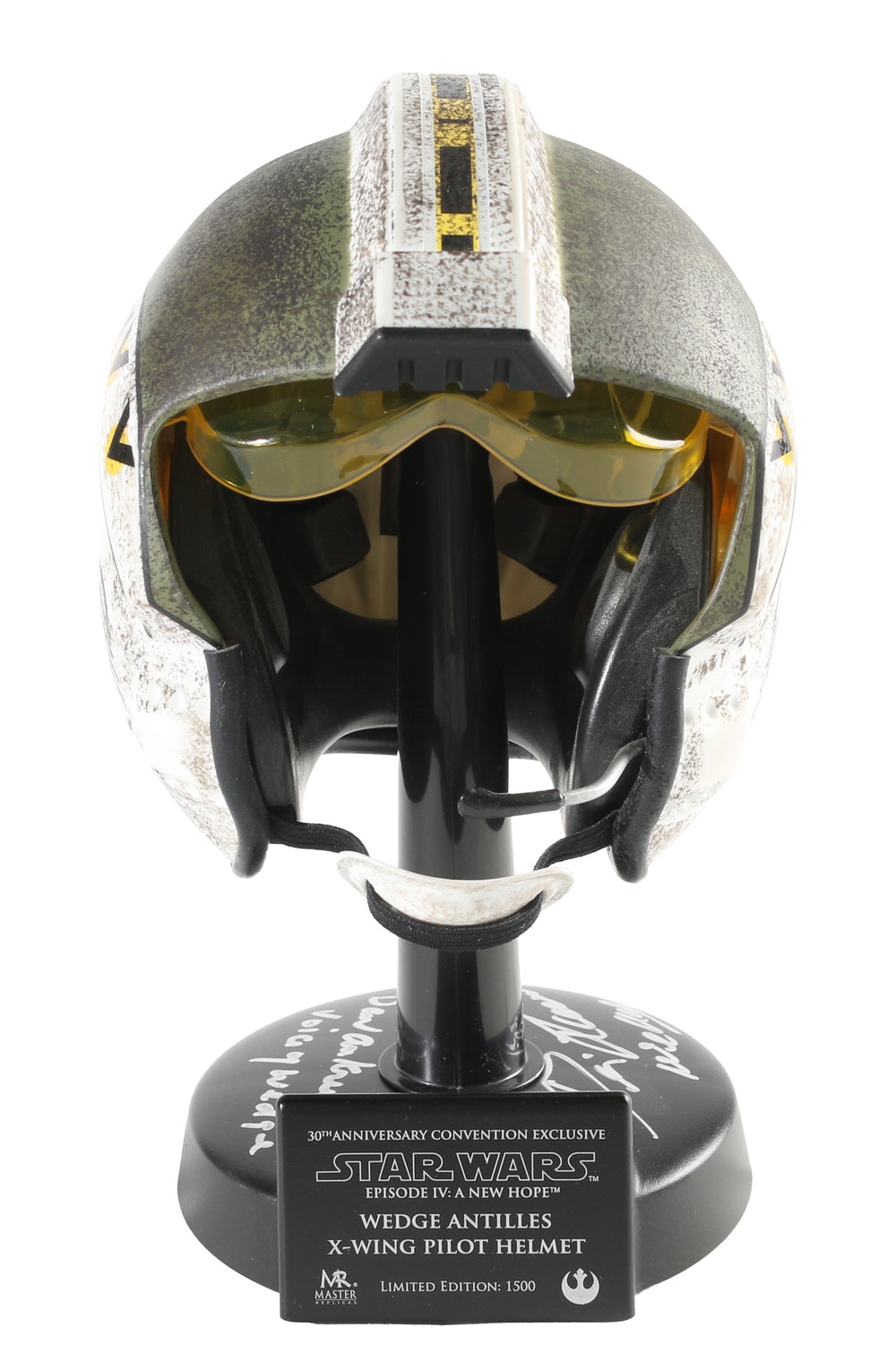 David Ankrum & Denis Lawson as Wedge Antilles in Star Wars: A New Hope Master Replicas Scaled Prop Replica Mini Helmet with Character Names