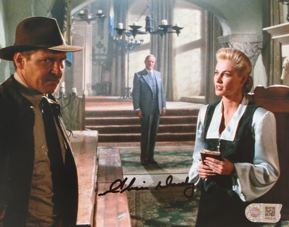 Alison Doody as Elsa with Indy & Walter Donovan in Indiana Jones and the Last Crusade (SWAU) Signed 8x10 Photo