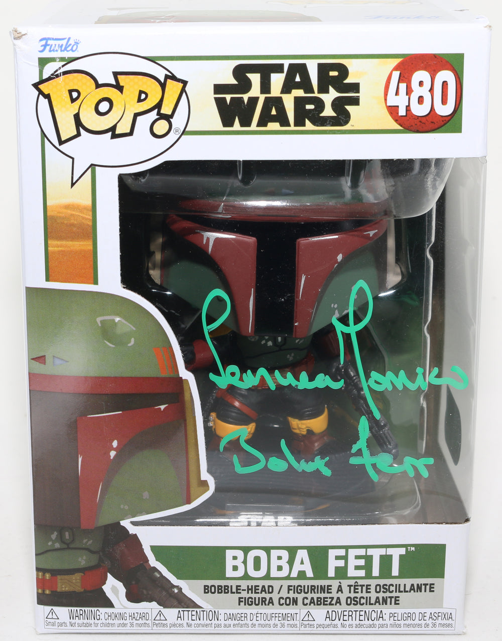 Temuera Morrison as Boba Fett in Star Wars: The Book of Boba Fett (SWAU) Signed Funko POP! #480 with Character Name