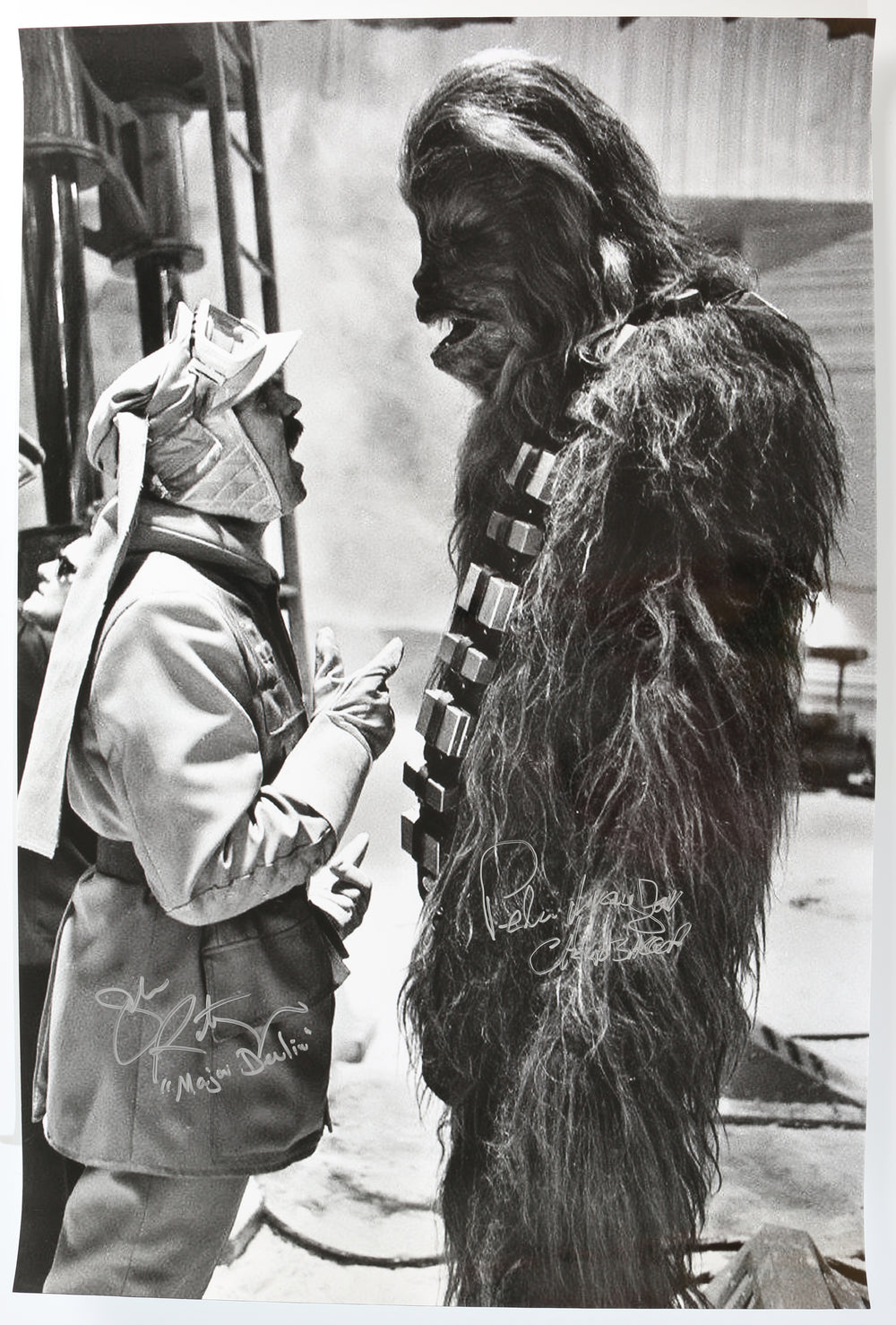 Peter Mayhew as Chewbacca & John Ratzenberger as Rebel Force Major Derlin in Star Wars: The Empire Strikes Back Signed 20x30 Poster
