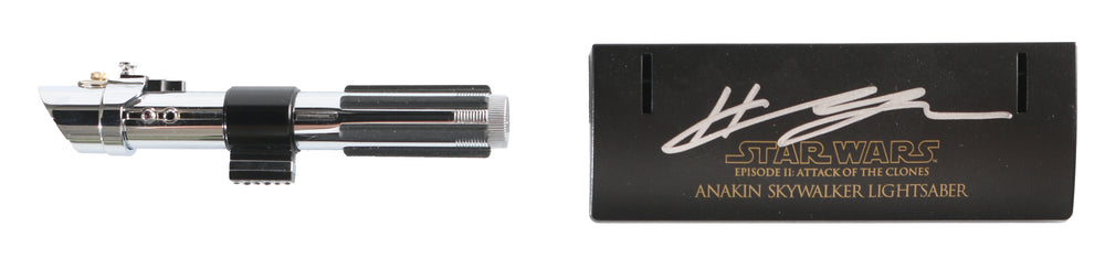 Hayden Christensen as Anakin Skywalker in Star Wars Episode II: Attack of the Clones Master Replicas Scaled Prop Replica Mini Lightsaber