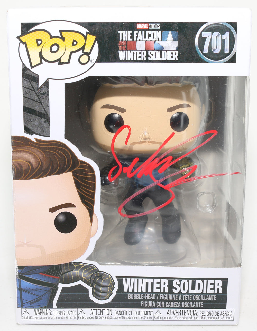 Sebastian Stan as Winter Soldier in The Falcon and the Winter Soldier (SWAU) Signed Funko POP! #701