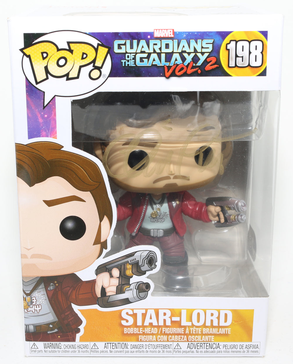Chris Pratt as Star-Lord in Guardians of the Galaxy Vol. 2 (SWAU) Signed Funko POP! #198