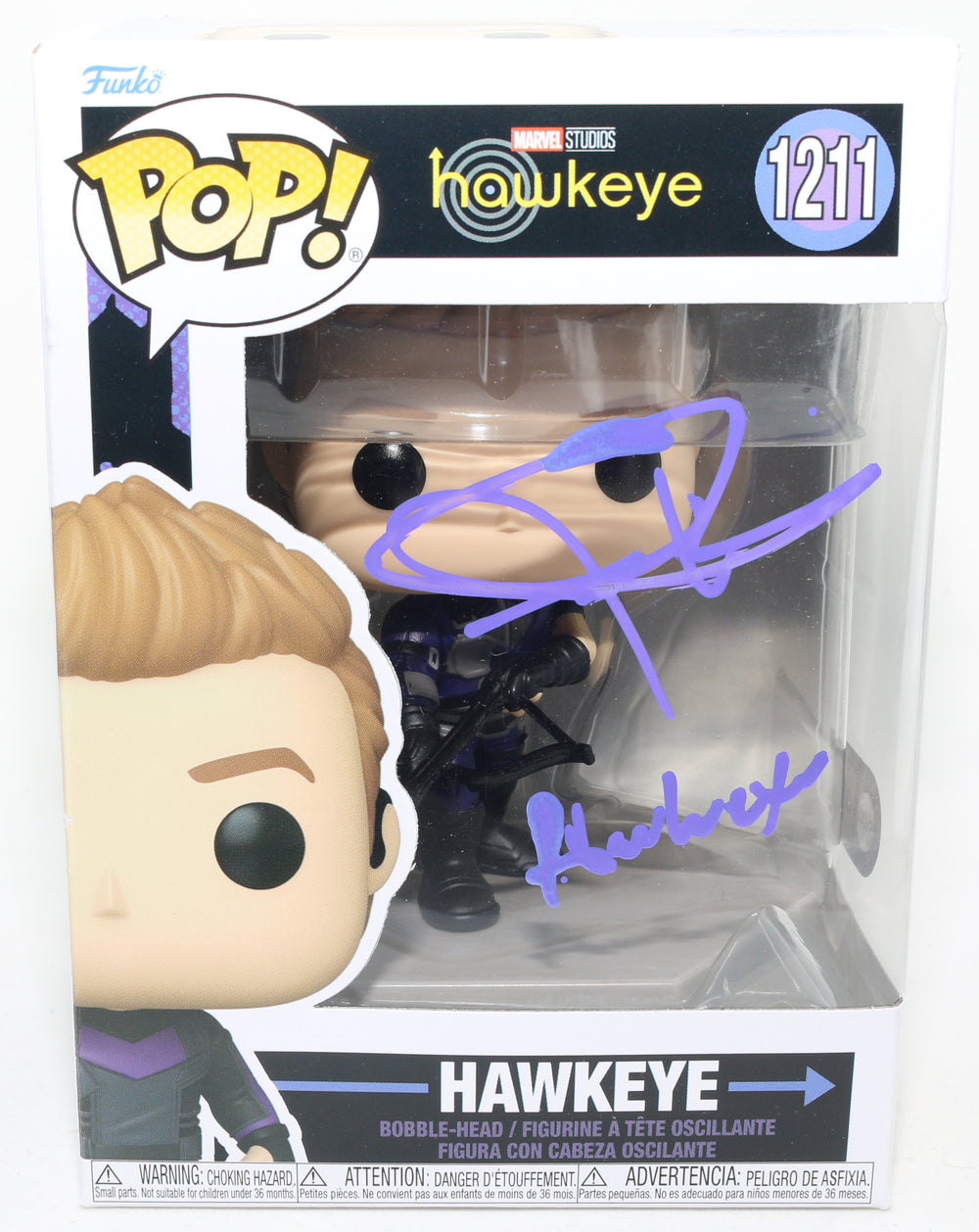 Jeremy Renner as Hawkeye in Hawkeye (SWAU) Signed Funko POP! #1211 with Character Name